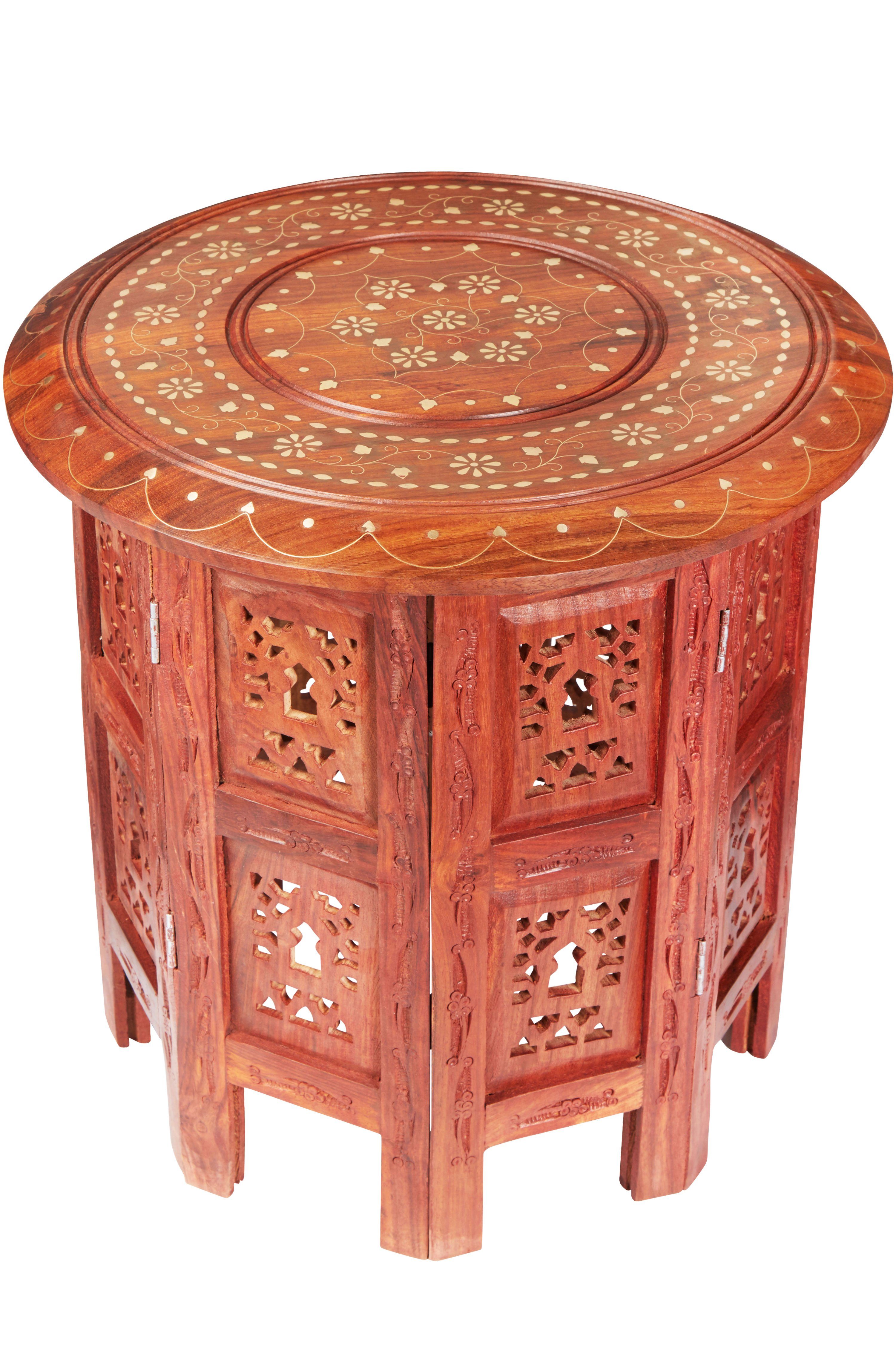 Marrakesch Orient & Mediterran Interior Beistelltisch Marokkanischer Beistelltisch Caglanur, Couchtisch, Klapptisch, Handarbeit