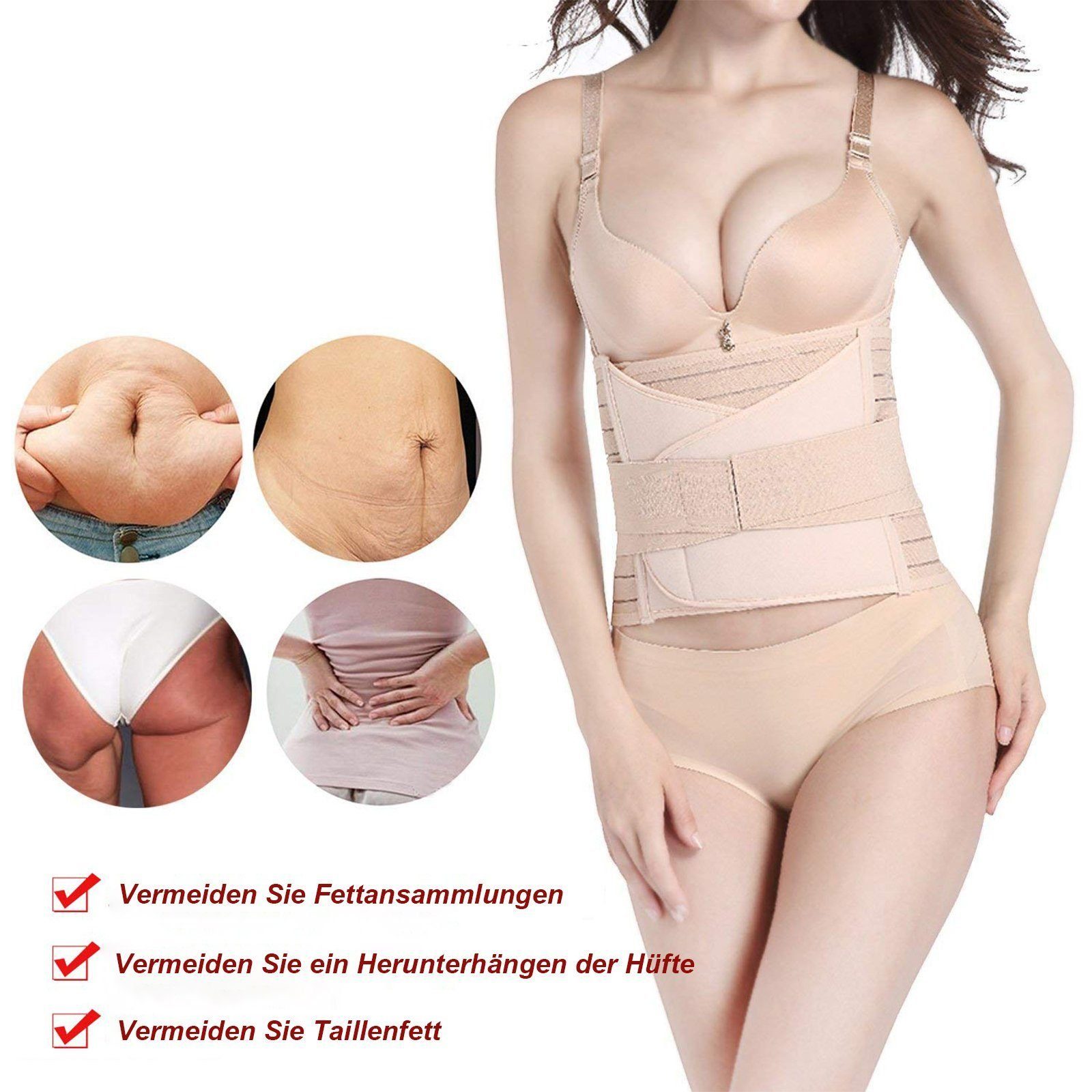 Sintech Taillenshaper 3 in 1 Bauch Unterstützung Erholung Gürtel (Postnatal Bauchband nach Geburt (L/XL), Rückbildungsgürtel nach Geburt)