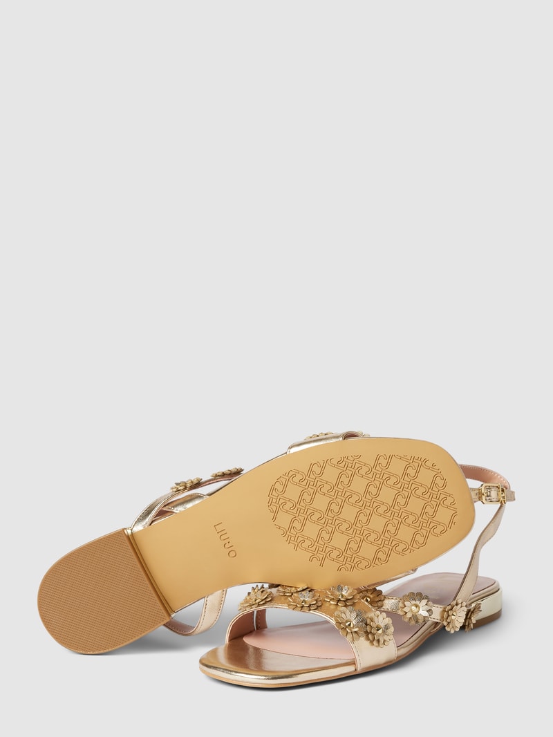 Sandalen mit Zierbesatz Modell 'ASTRA' in gold