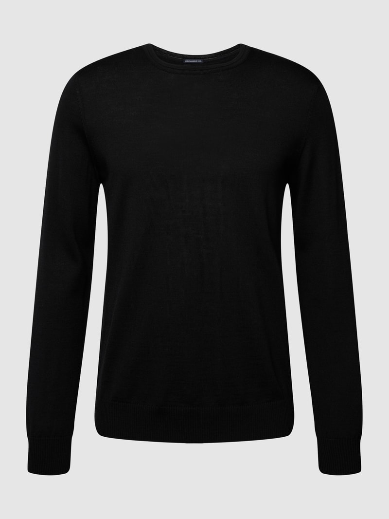 Pullover aus Merinowolle Modell 'Denny' in schwarz