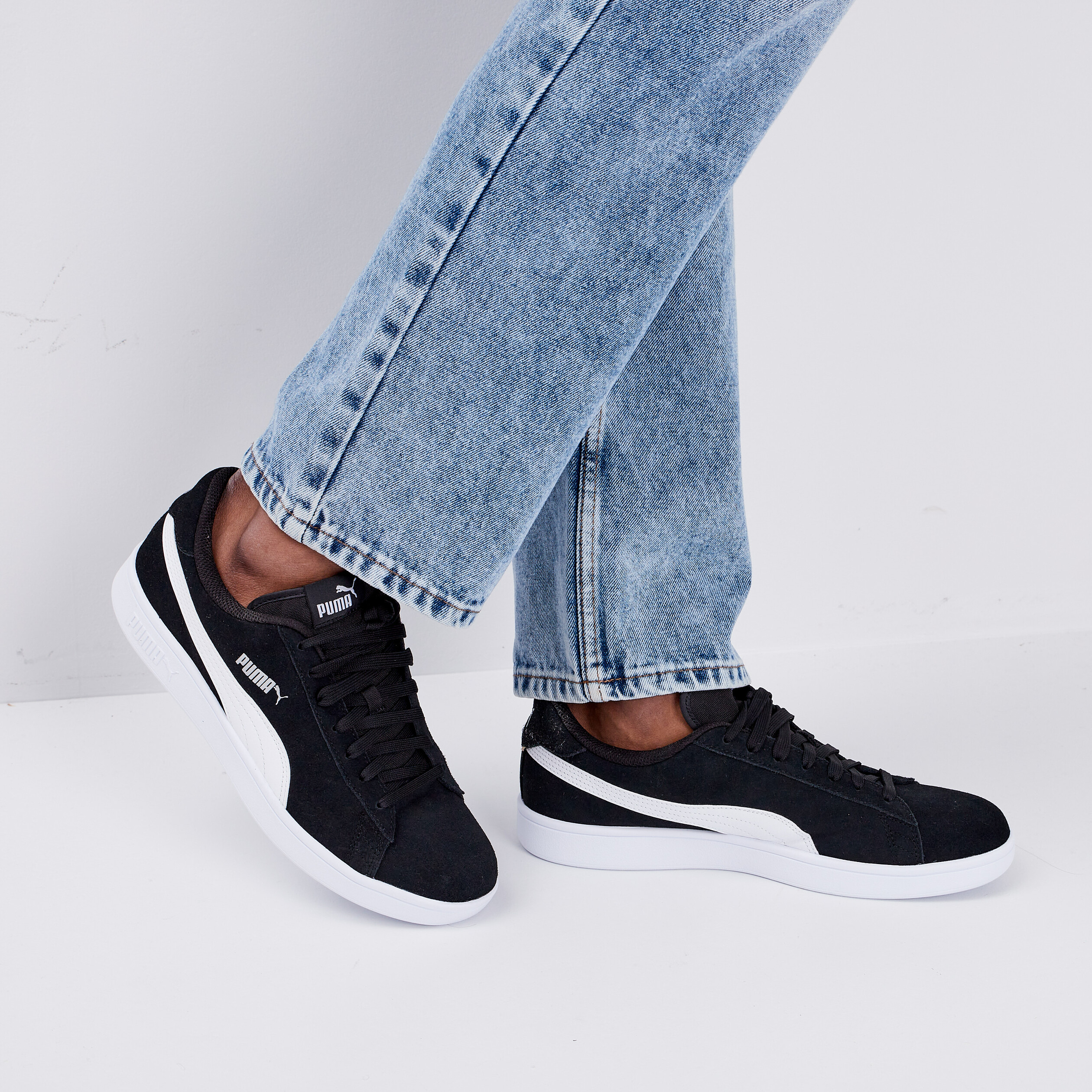 Tennis à lacets Puma Smash noir homme | La Halle