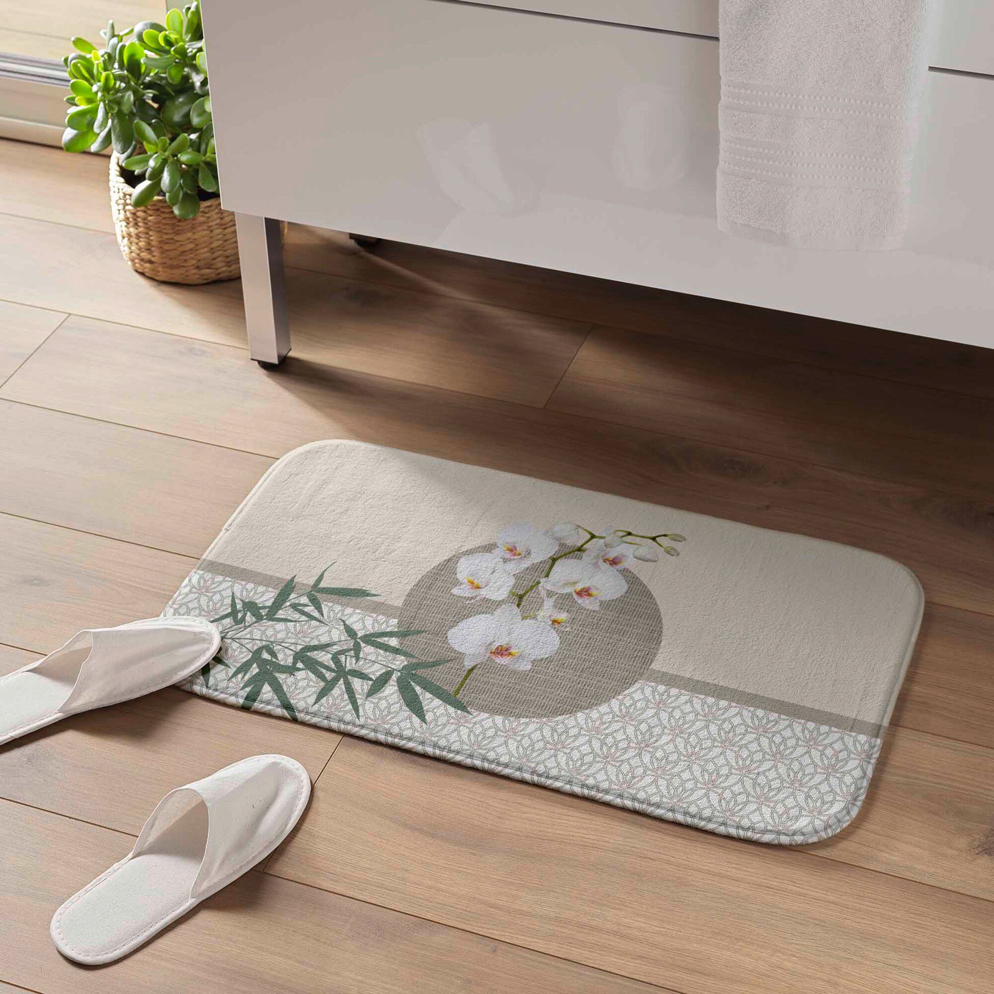 Tapis de bain orchidées