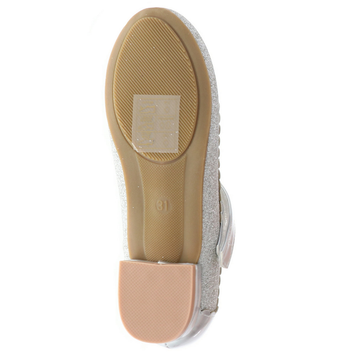 Kinder Mädchen Ballerinas Glitzer Blockabsatz silber