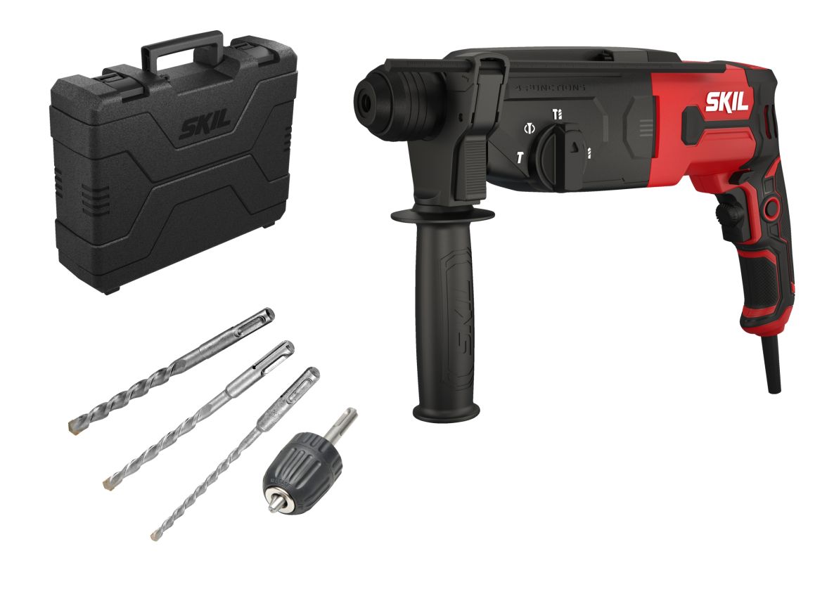 SKIL RH1E1770GA Borrhammare/mejselhammare SDS-plus 850W 2,8 J i väska + SDS+ adapter och 3 SDS-plus borrar