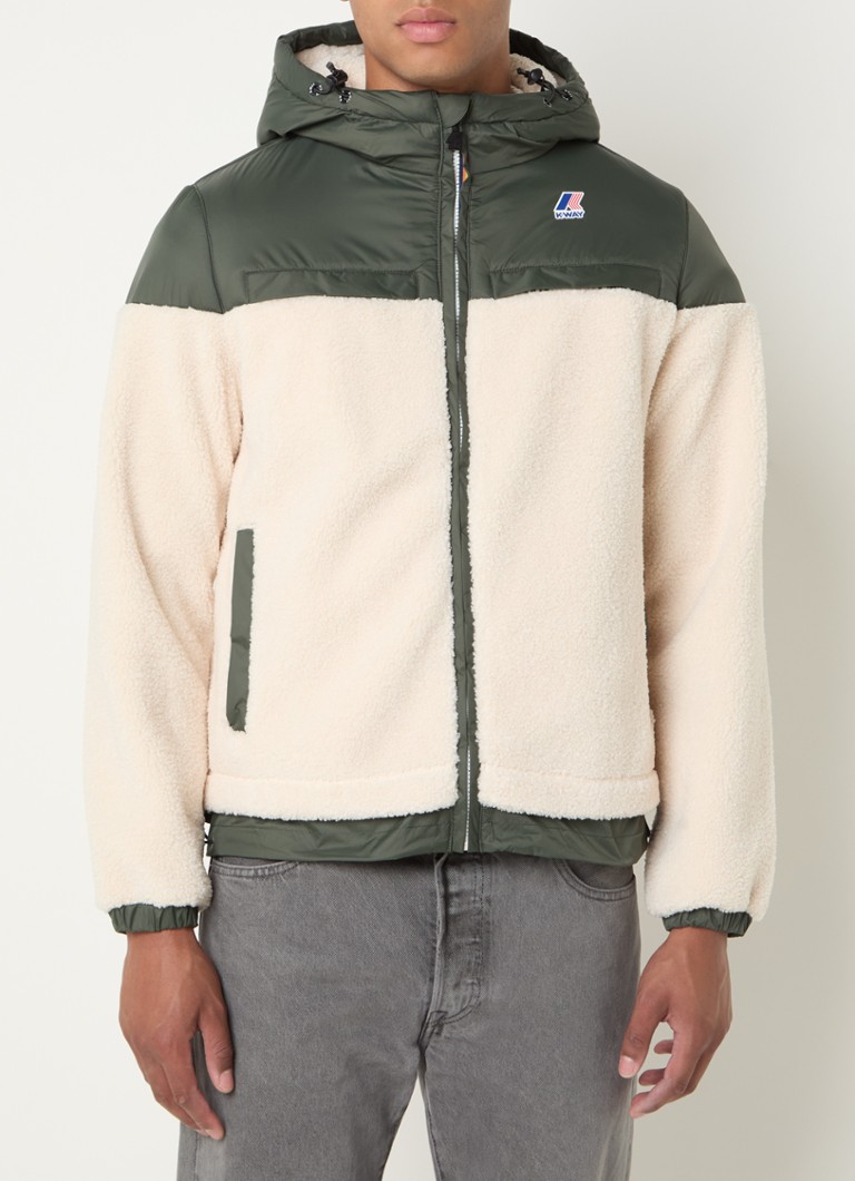 K-Way Jildaz Orsetto teddy jacket with hood and side pockets