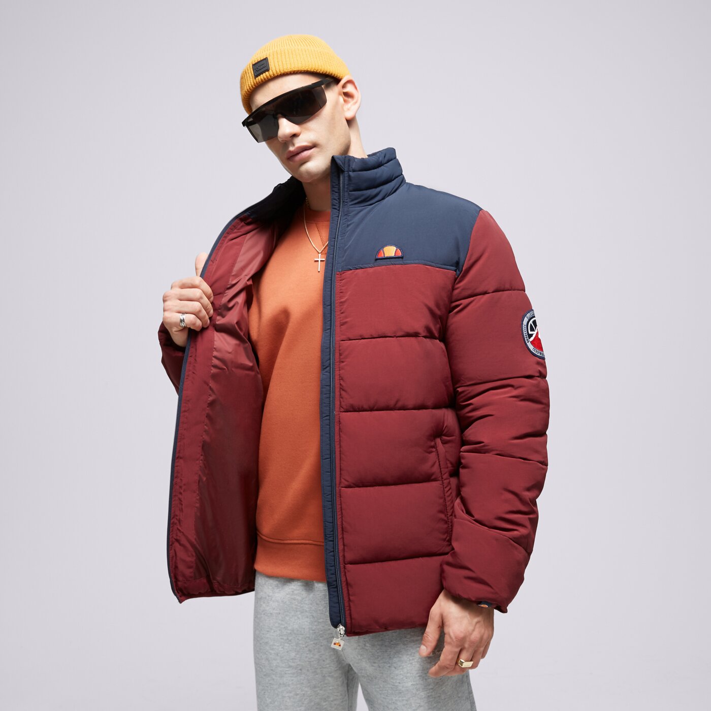 ELLESSE DAUNENJACKE NEBULA BRGND/NAVY PADDED JACKET Dunkelrot