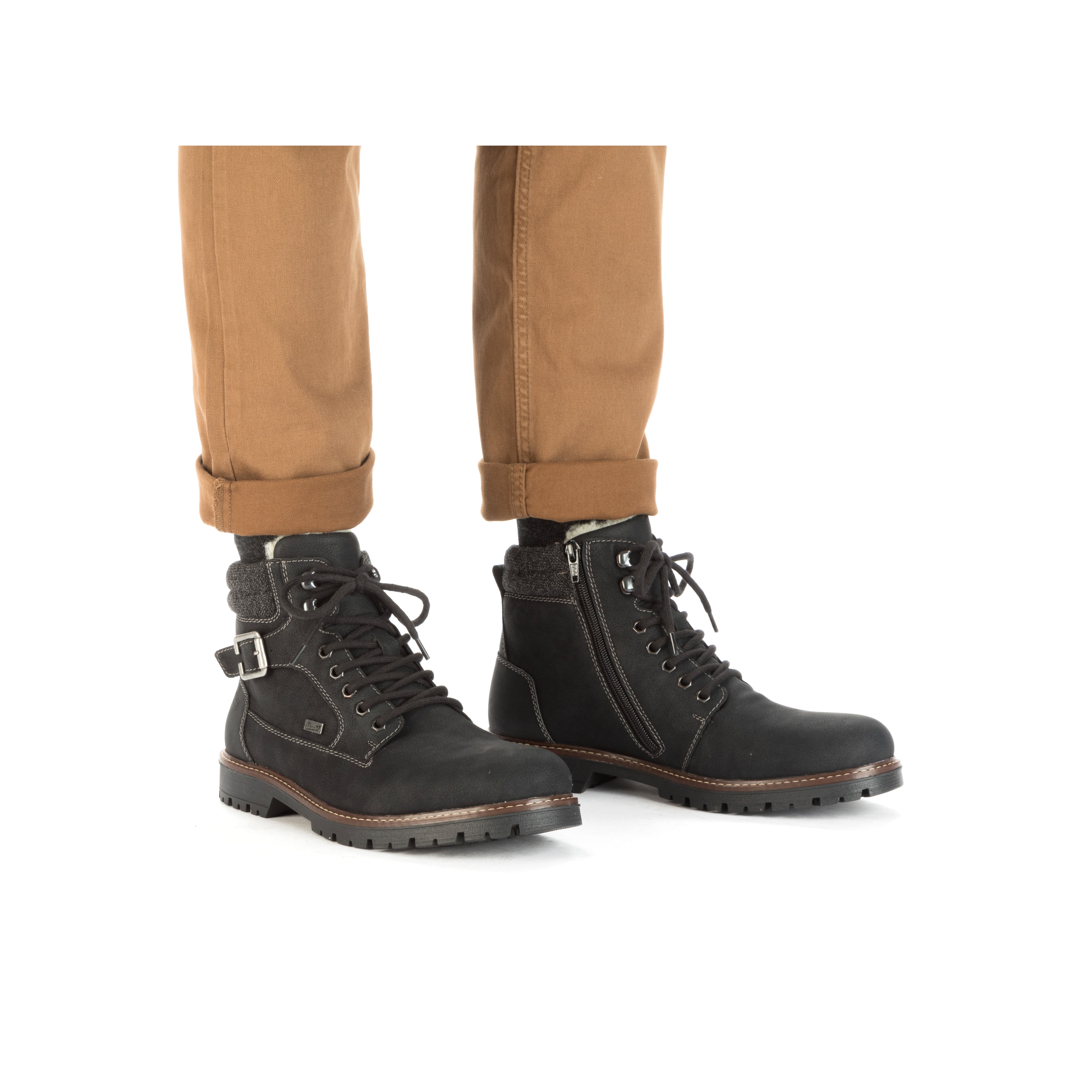 Rieker Herren Schnürstiefel asphaltschwarz