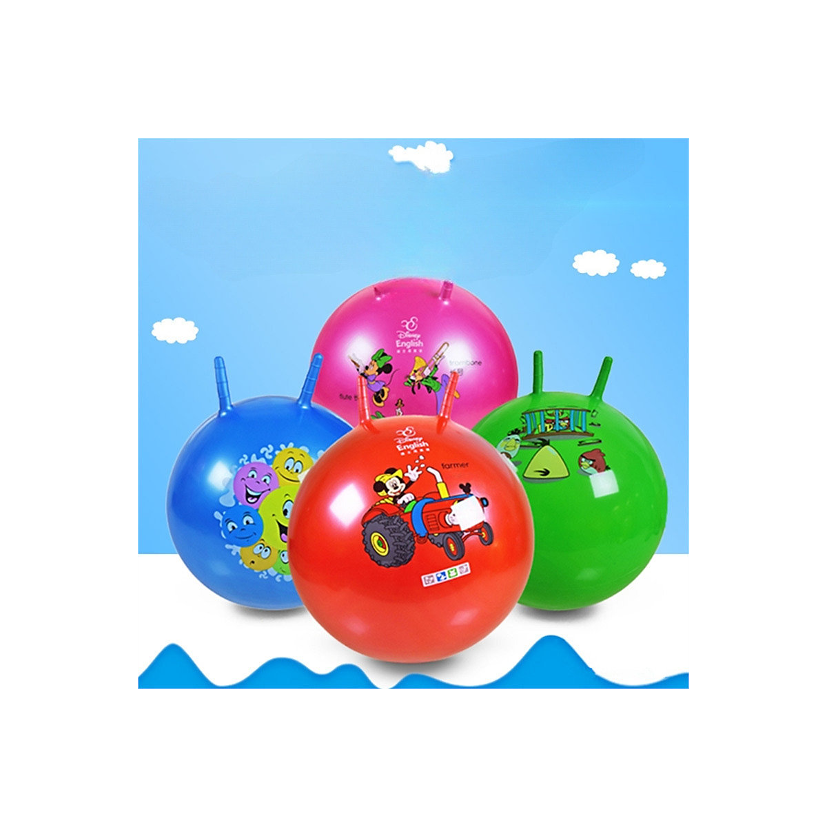 Springball Sprungball mit Haltegriff (zufällige Farbe) Skippy Ball Kinder Springball 45/55/65cm (zufällige Farbe)