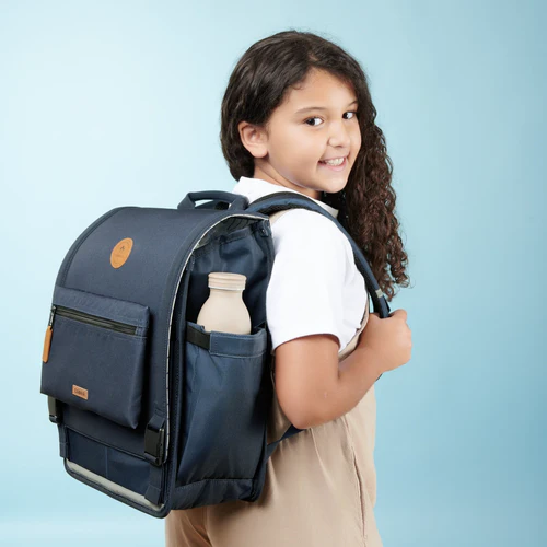 Discover Large Reykjavik navy blue schoolbag