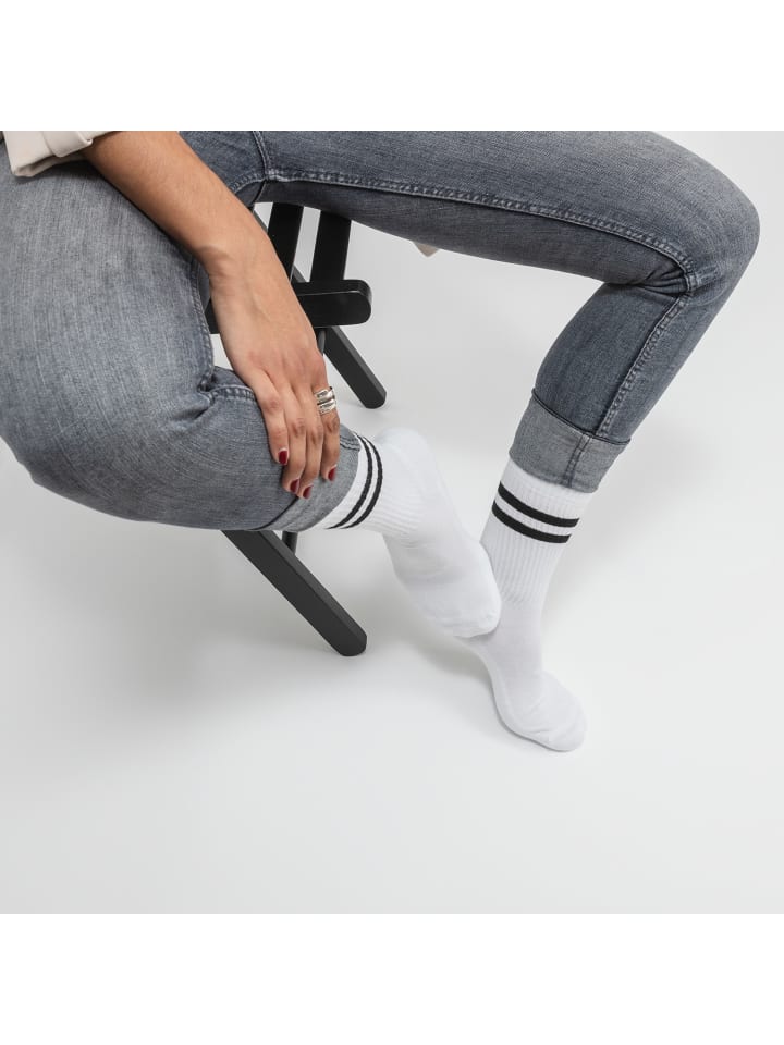Occulto 6er Pack Retro Tennis Socken Serena in Weiß-Schwarz günstig kaufen