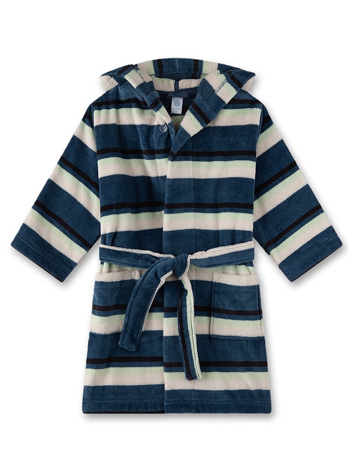 Sanetta Bademantel in Dunkelblau/ Creme günstig kaufen