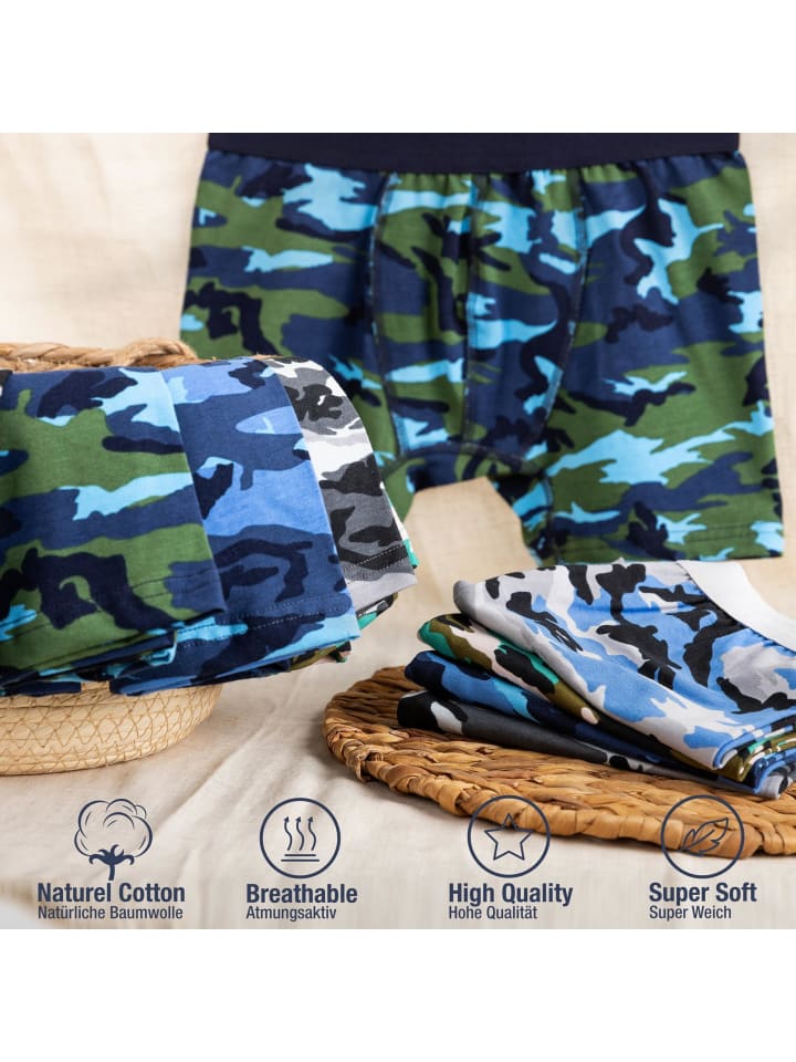 LOREZA 10er Set Boxershorts - Camouflage - Bunt günstig kaufen