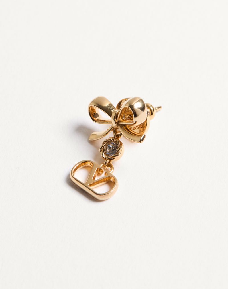 Brincos com a assinatura VLogo em metal e cristais Swarovski®