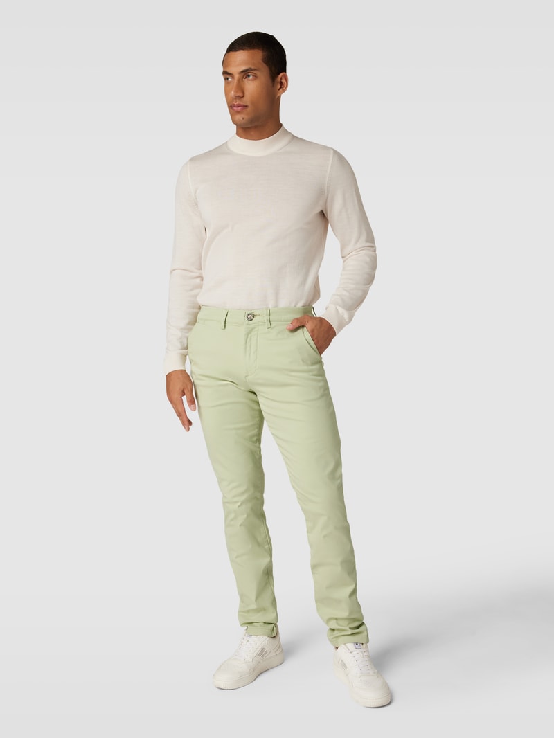 Slim Fit Hose mit Paspeltaschen am Gesäß Modell 'Miles' in lindgrün