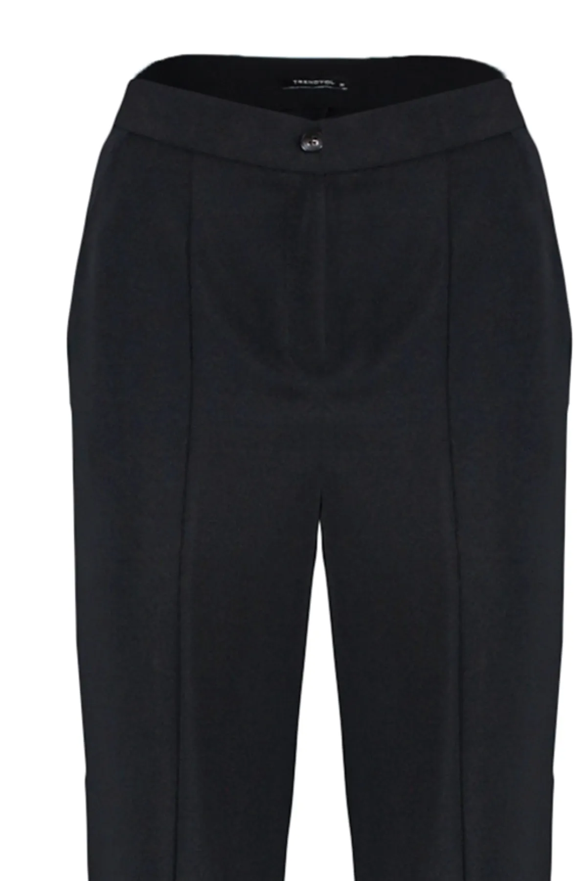 Trendyol Collection  Schwarze, gerade geschnittene Webhose TWOAW23PL00041