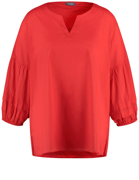 Leichte Baumwollbluse mit Ballonärmeln
