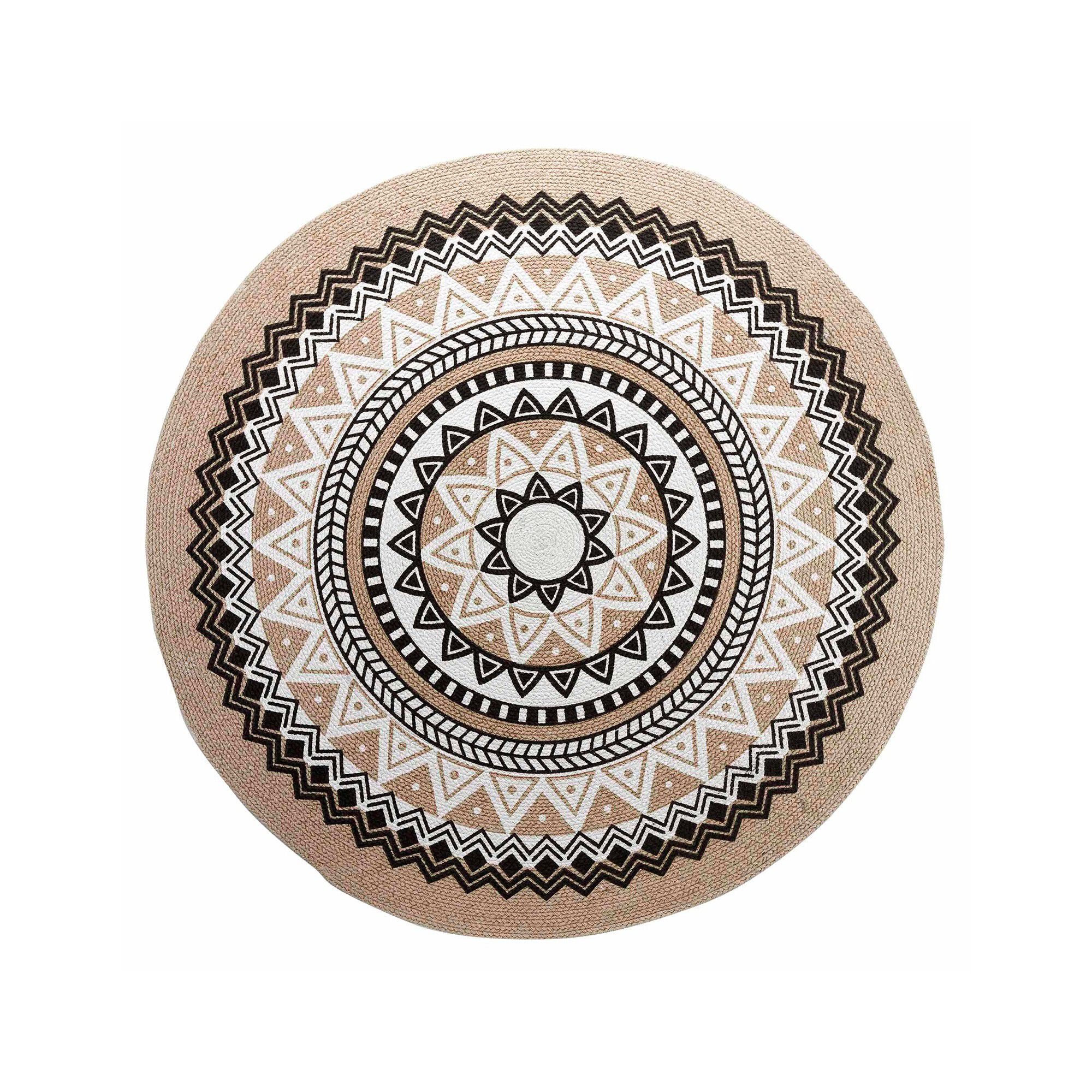 Tapis rond imprimé ethnique