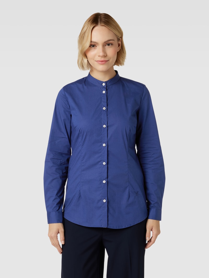 Hemdbluse mit Knopfleiste in marineblau