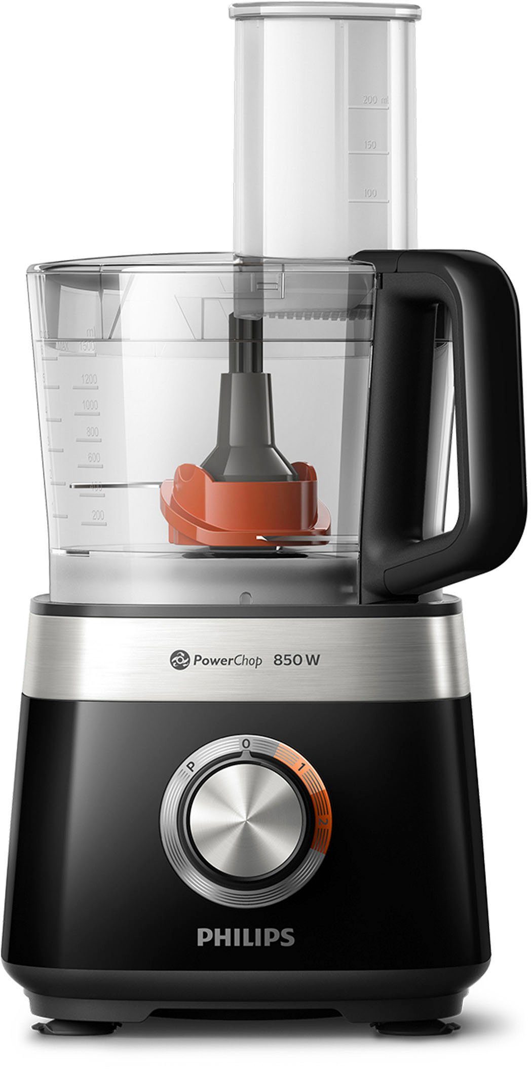Philips Küchenmaschine HR7510/10, Viva Collection, 800 W, 2,1 l Schüssel, 29 Funktionen, 2-in-1 Schneidescheibe, Zitruspressenaufsatz
