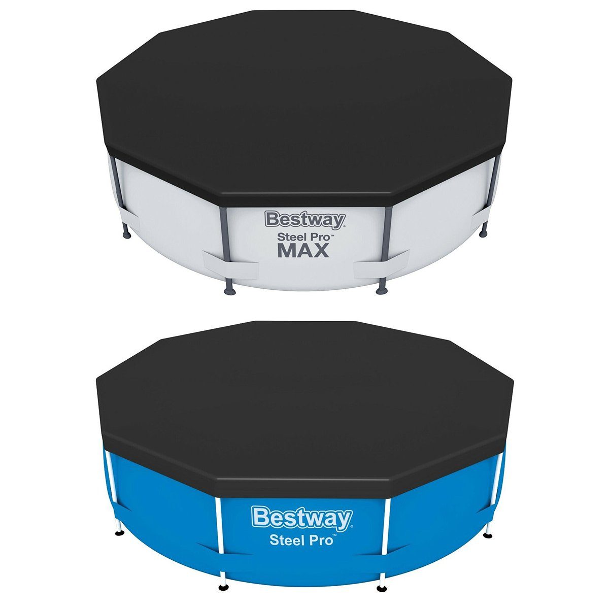 BESTWAY Pool-Abdeckplane Bestway Flowclear™ PVC-Abdeckplane Ø 305 cm schwarz Poolabdeckung rund, Poolplane PVC