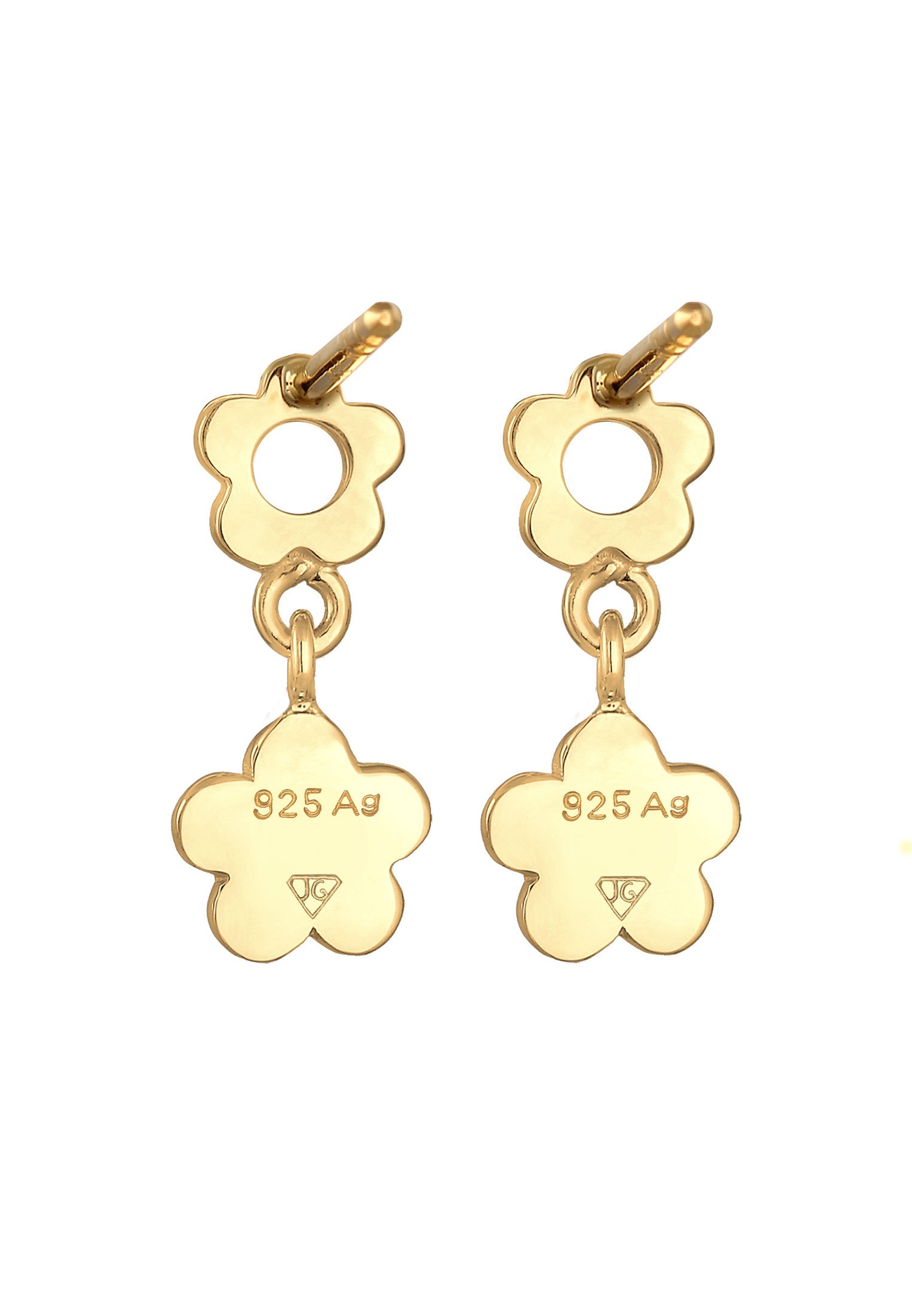 Elli gyermek virágos fülbevaló kristállyal 925-ös ezüstből