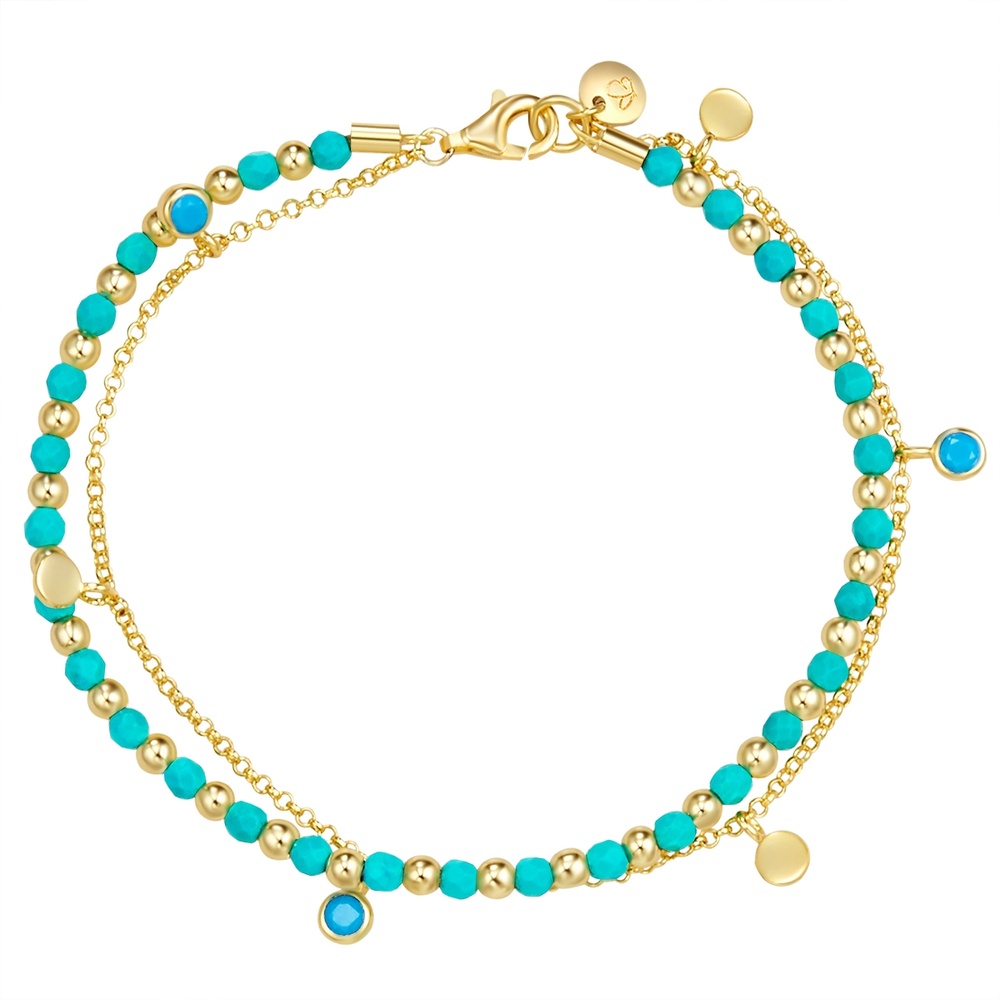 Glanzstücke München Bracelet en argent Argent sterling Turquoise en Or jaune Bracelet