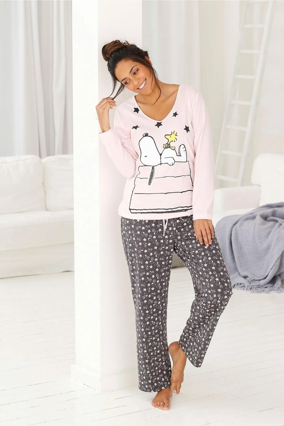 PEANUTS  Pyjama set - Rosa - Unifarben