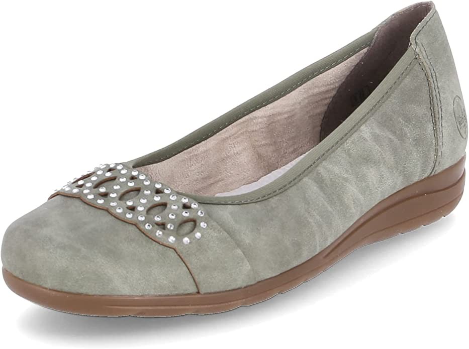 RIEKER Ballerinas grün FSK Damen Halbschuhe