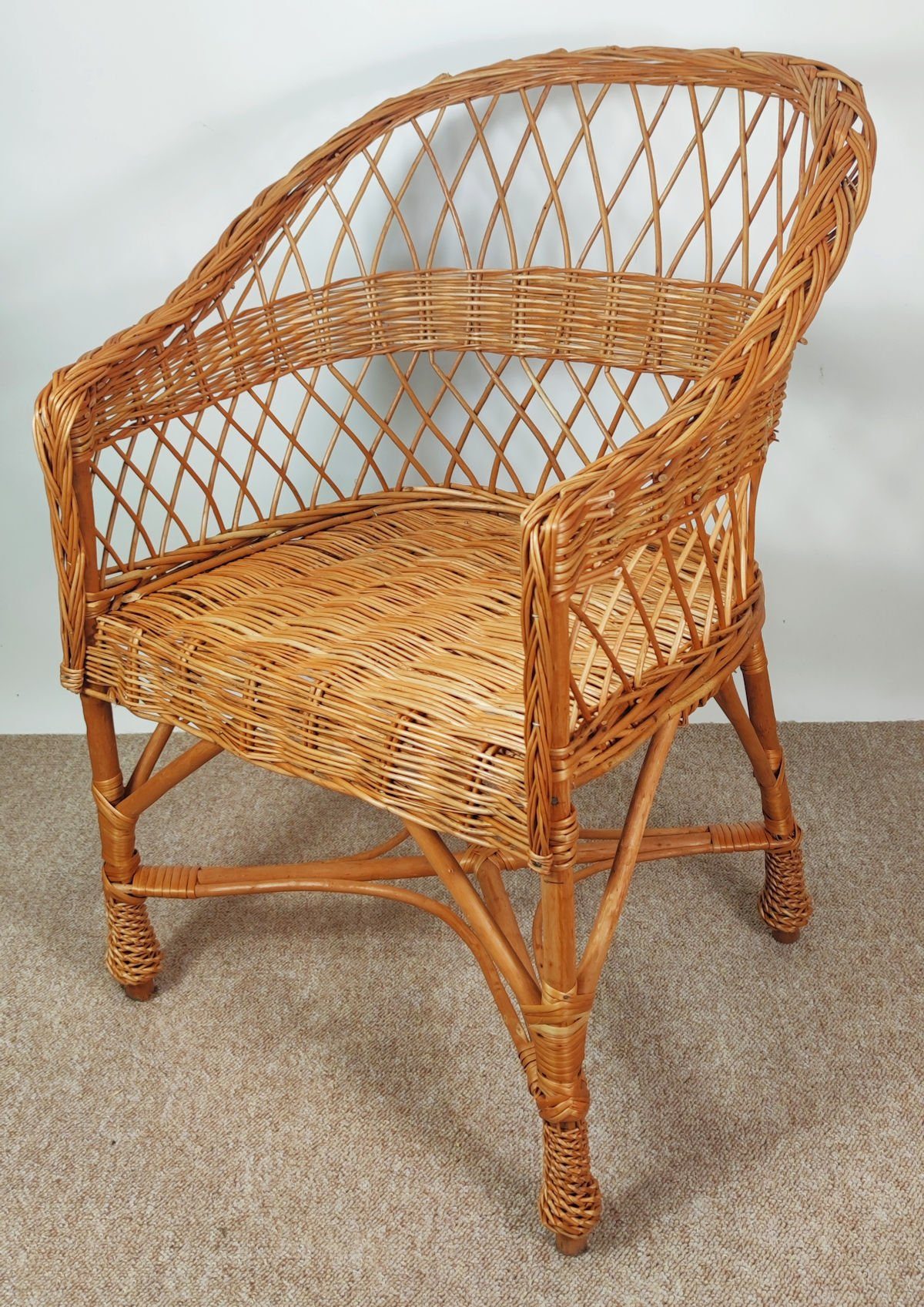 Rattani Rattanstuhl Korbstuhl, Korbsessel Weide, Model Björn . Rattansessel Björn
