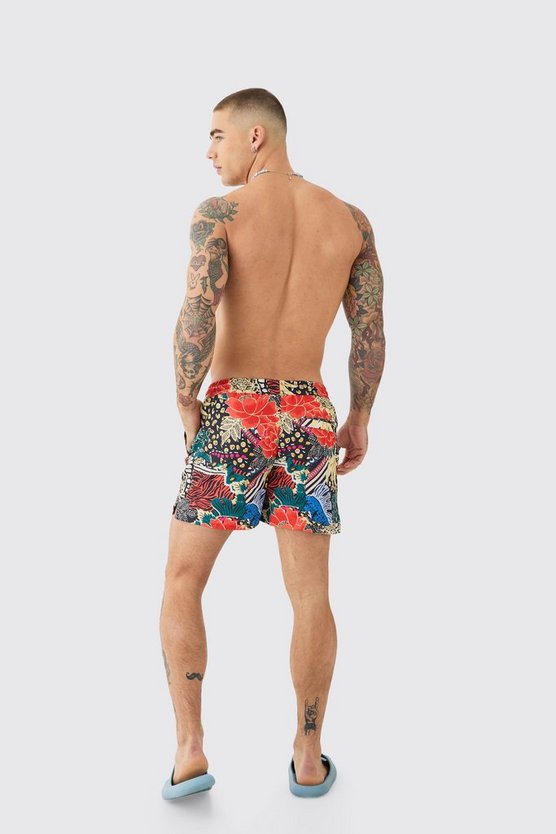 Kurze florales Badehose