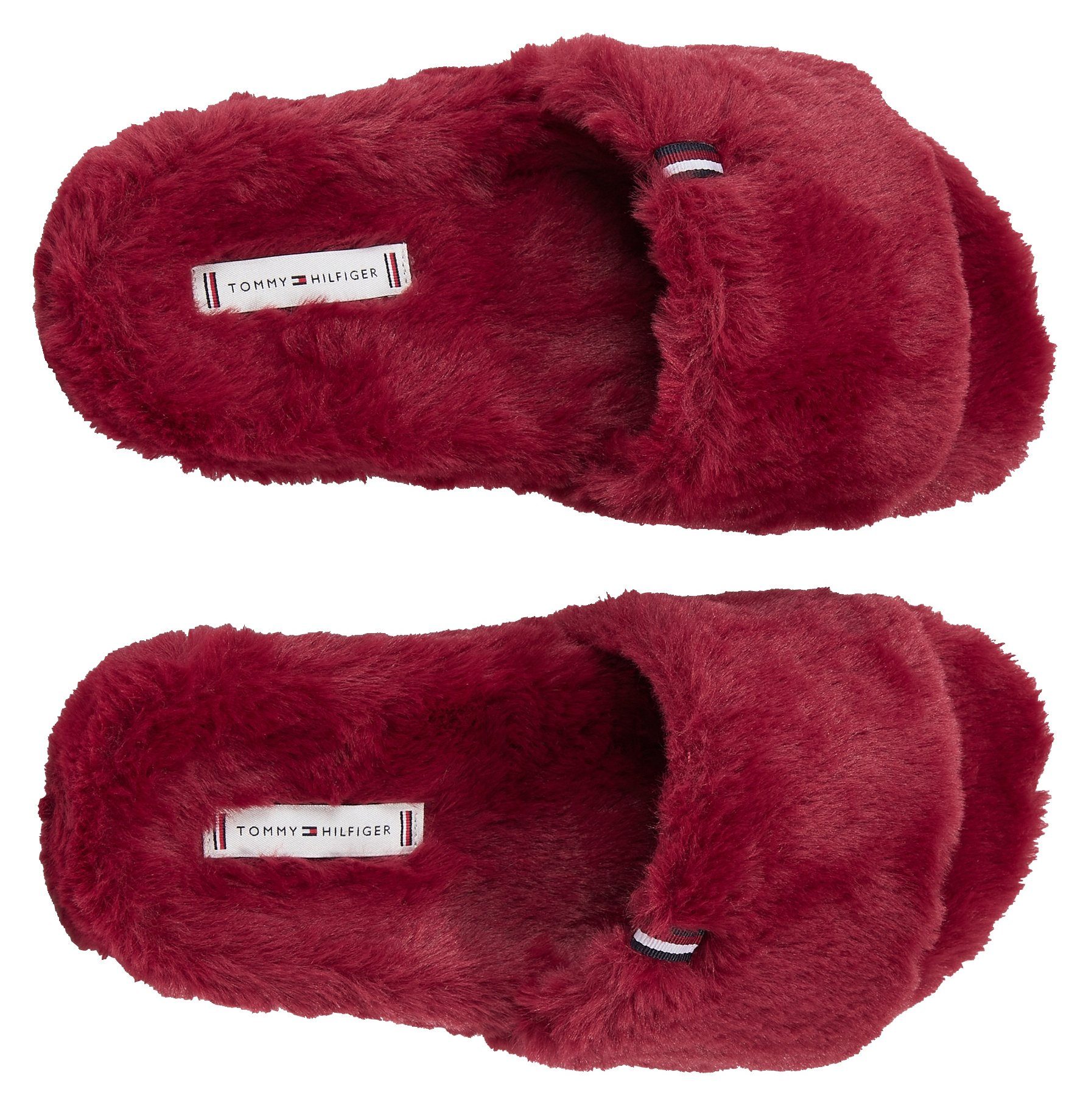 Tommy Hilfiger FUR HOME SLIPPER SLIDE Plüsch Hausschuhe zum Wohlfühlen