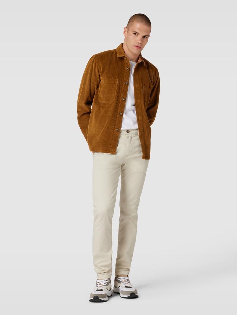 Overshirt aus Cord mit Umlegekragen in haselnuss braun meliert