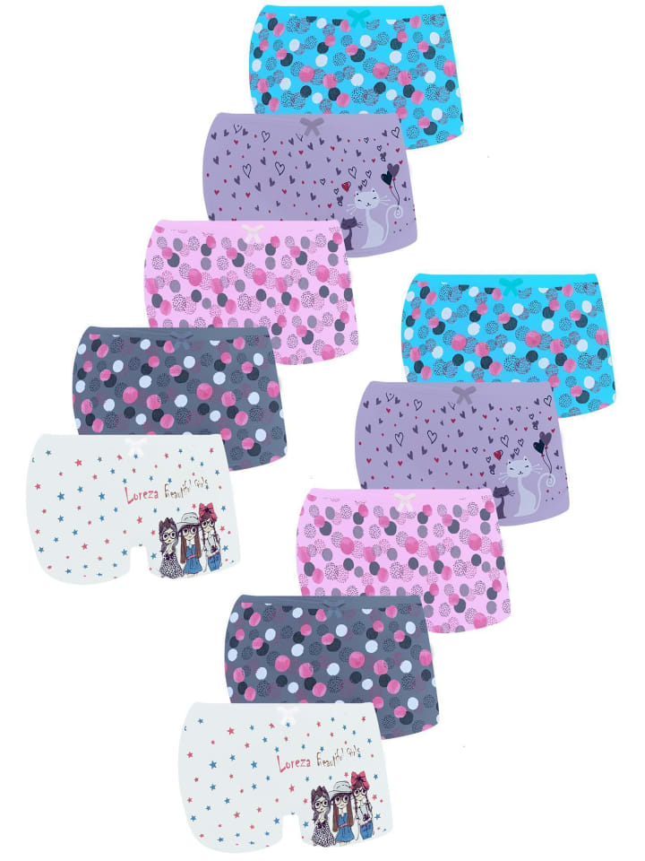 LOREZA 10er Set Pantys - Punkte - Bunt günstig kaufen