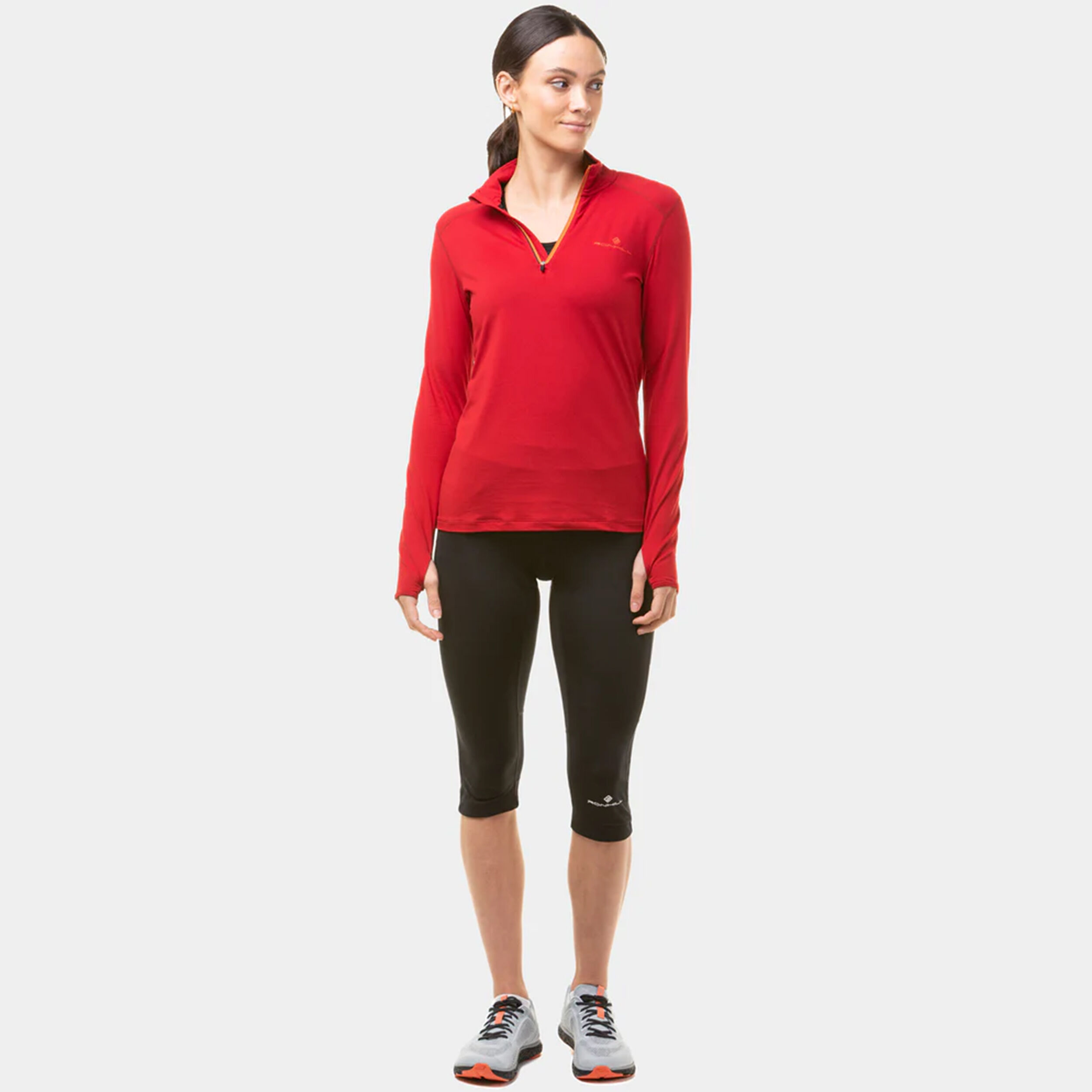 Core Thermal 1/2 Zip Laufshirt Damen - Rot