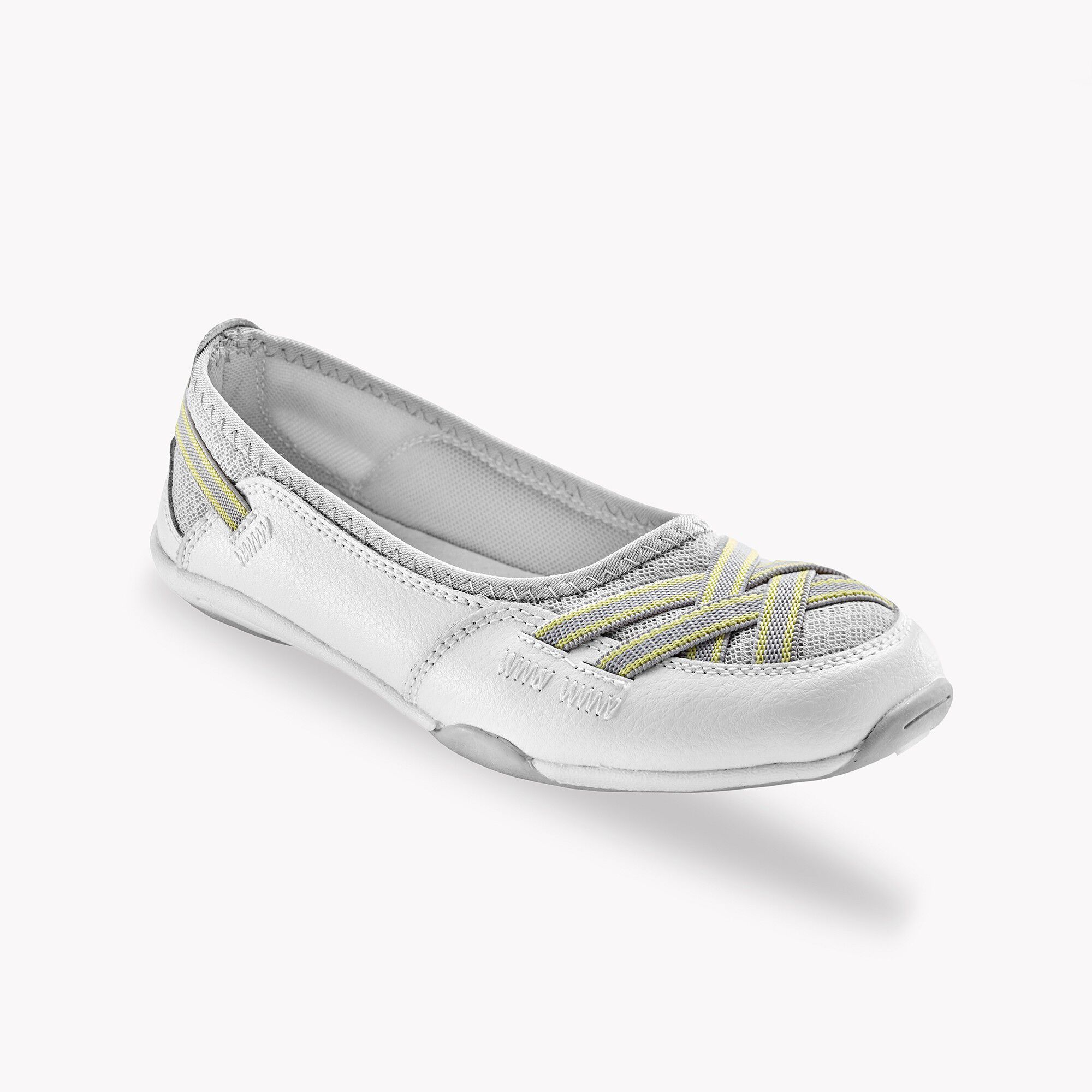 Ballerines souples cuir et textile aéré bandes élastiquées