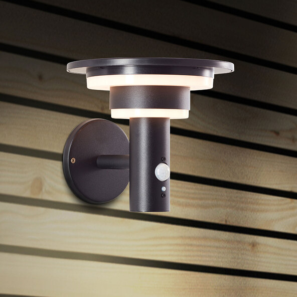LED-Solar-Wandleuchte Garvina, mit Bewegungsmelder
