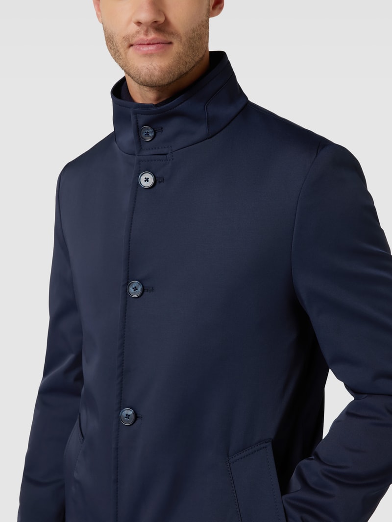 Mantel mit Reverskragen in marineblau