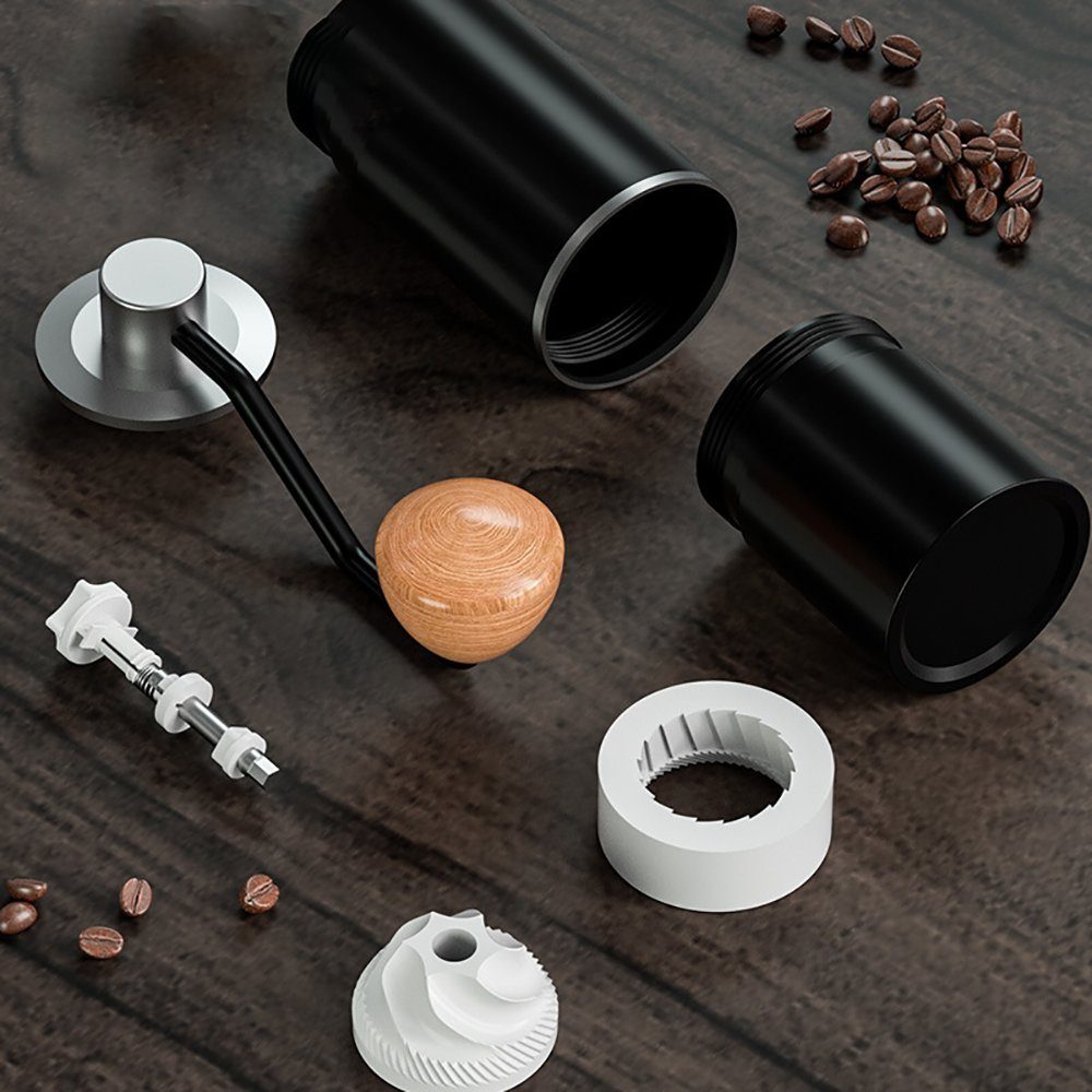 KREATE Kaffeemühle Kaffeemühle, Manuelle Kaffeemühle, Weltraumaluminium Keramikwerk, Handkurbel-Kaffeebohnenmühle, 20,00 g Bohnenbehälter, Tragbare leichte Luxusmaschine Küchenzubehör Werkzeuge