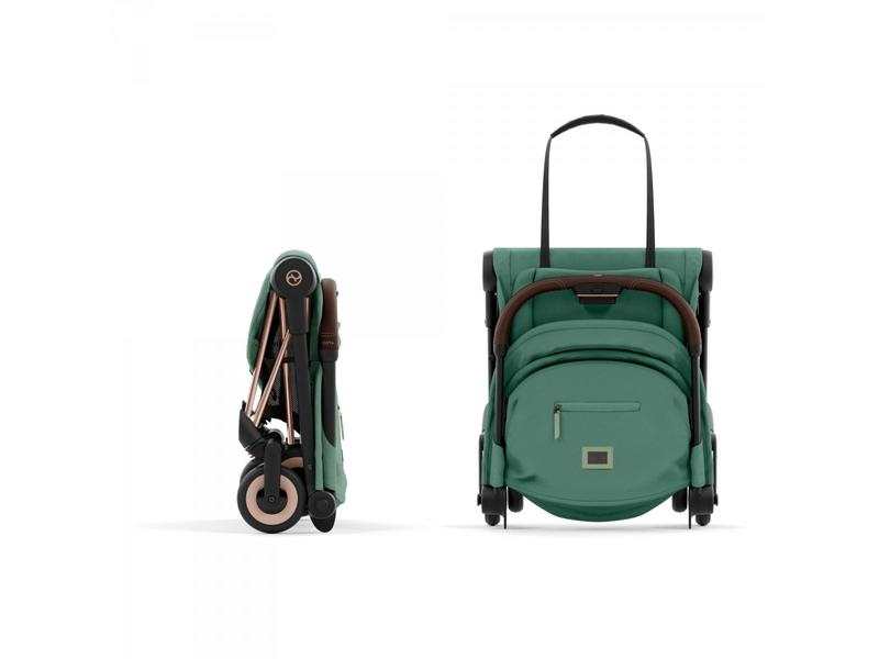 Coya - Poussette Citadine Ultra Compacte - Châssis Rose Gold et Siège Leaf Green | CYBEX