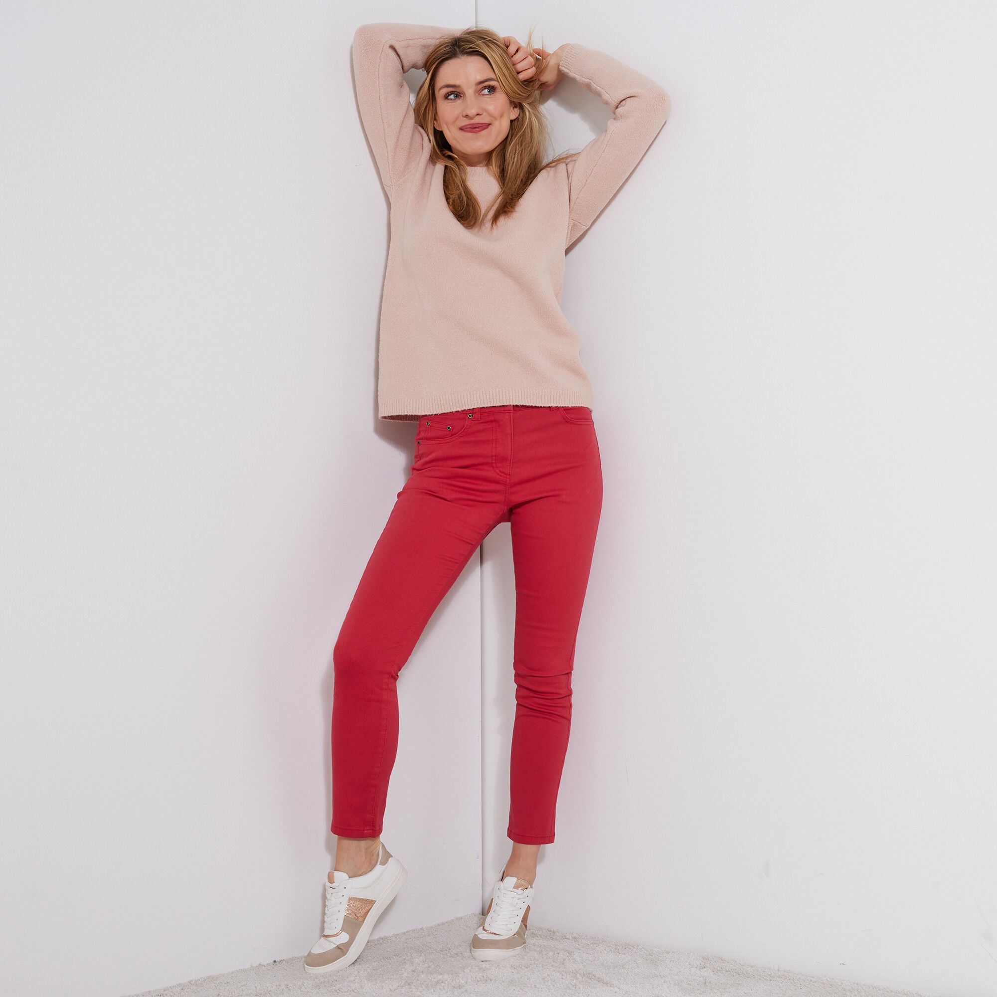 Pantalon 7/8ème fuselé stretch uni