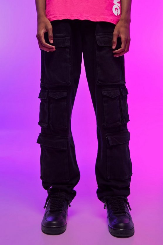 Lockere Cargo-Jeans mit Taschen