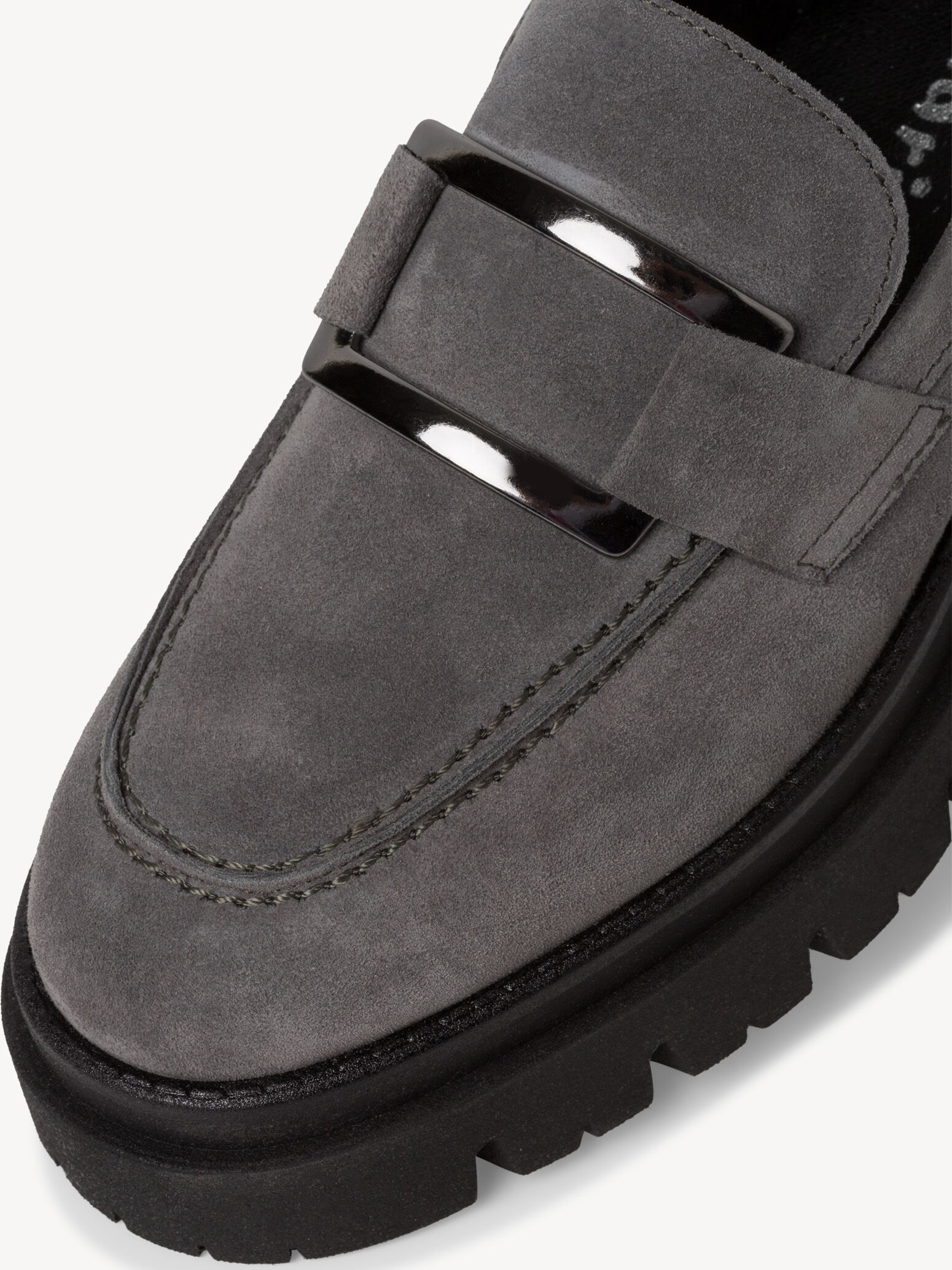 Slipper en cuir - gris