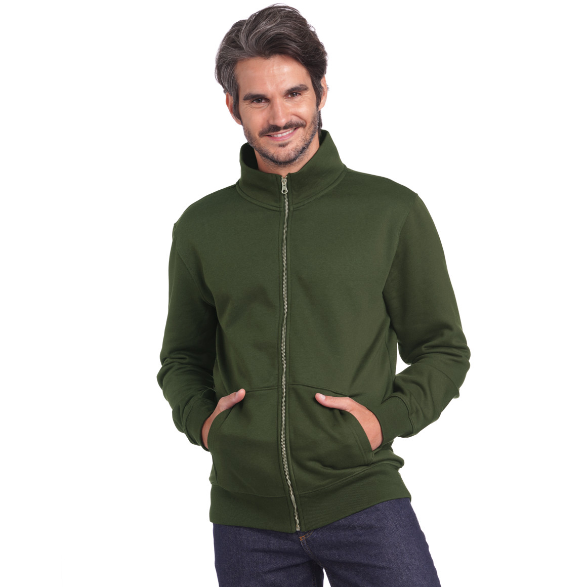Herren Sweatjacke mit Stehkragen