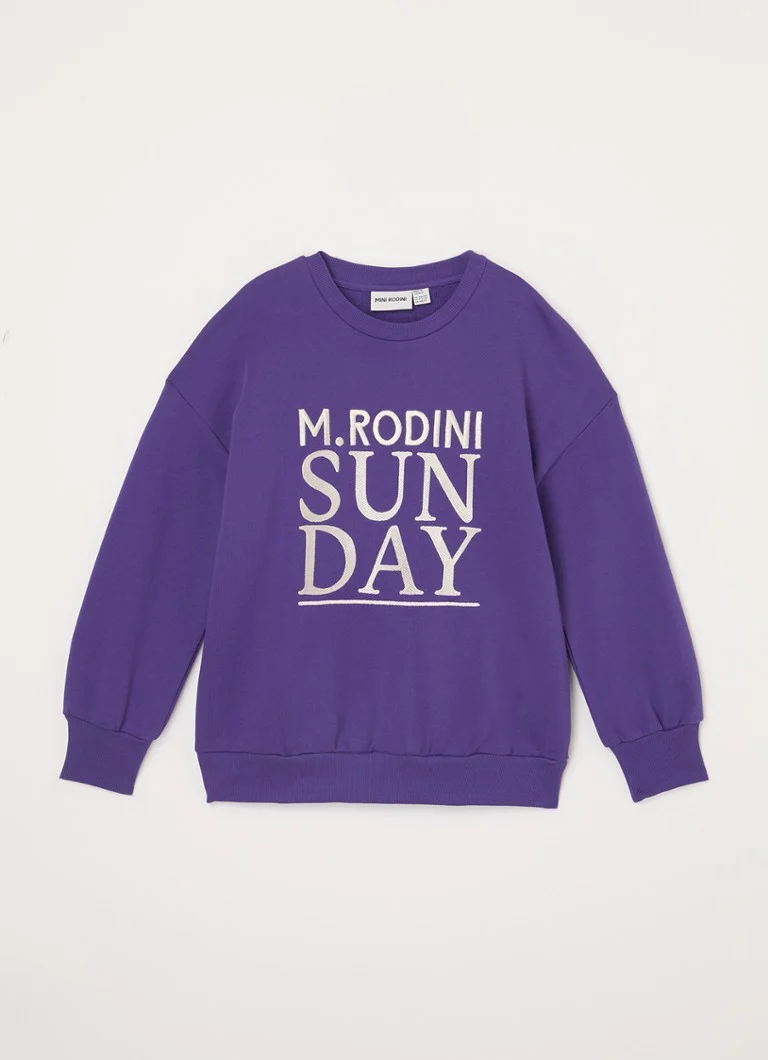 Mini Rodini haftowany sweter niedzielny