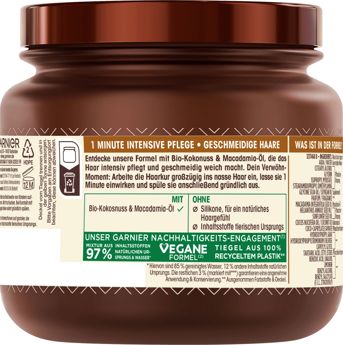 Haarkur 1-Minute Kokosmilch & Macadamia, 340 ml