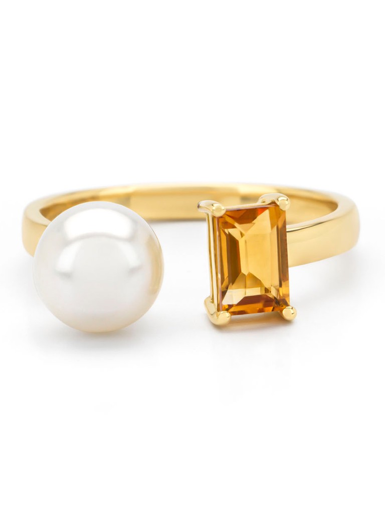Anello in oro giallo Diamond Point, citrino da 0,57 ct, Riviera
