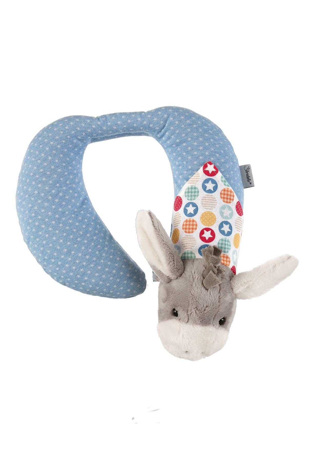 Nackenstütze Esel Emmi hellblau, 28 cm  mit Rassel