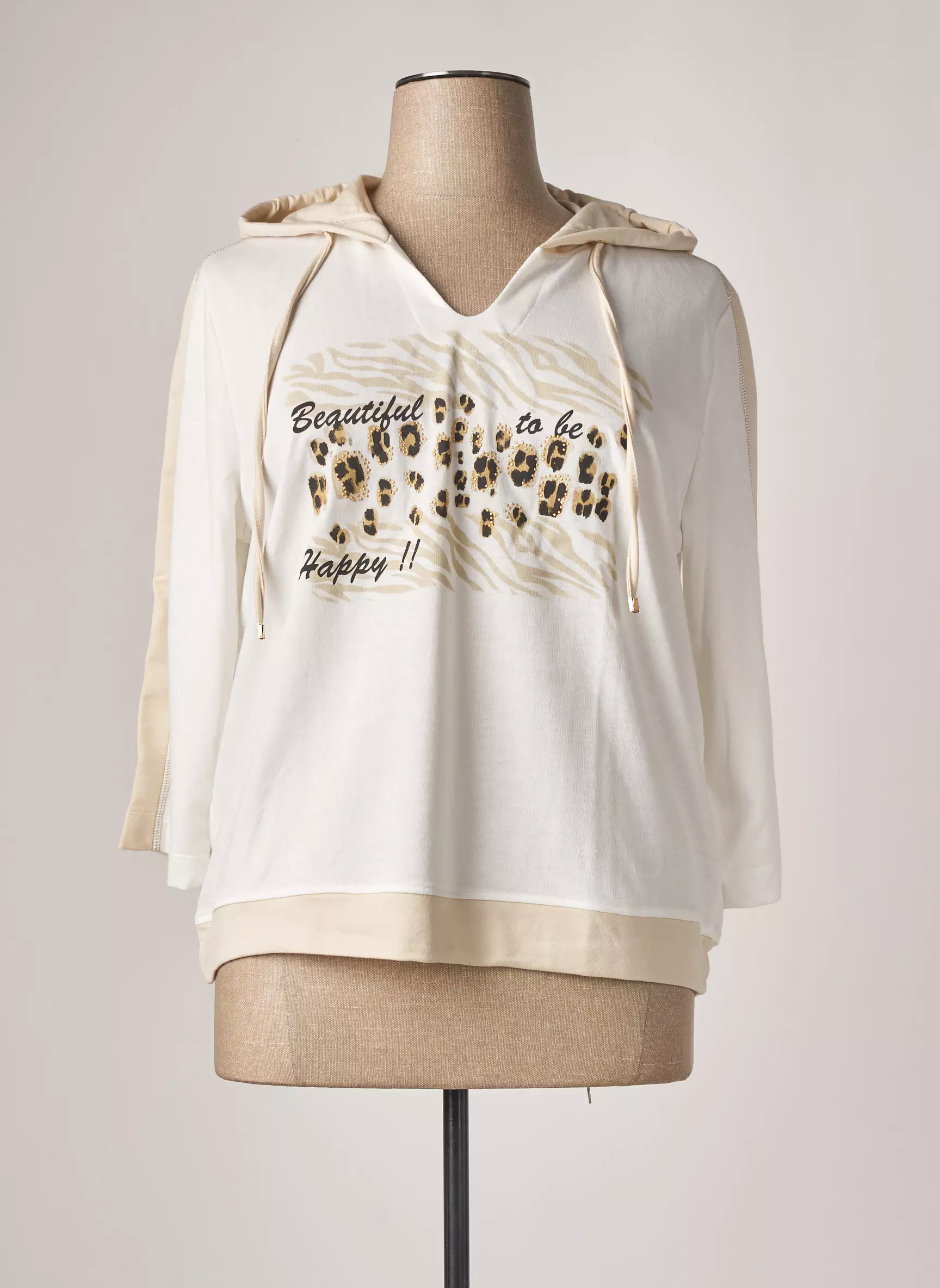 Joy Of Life Sweat Capuche Femme couleur beige