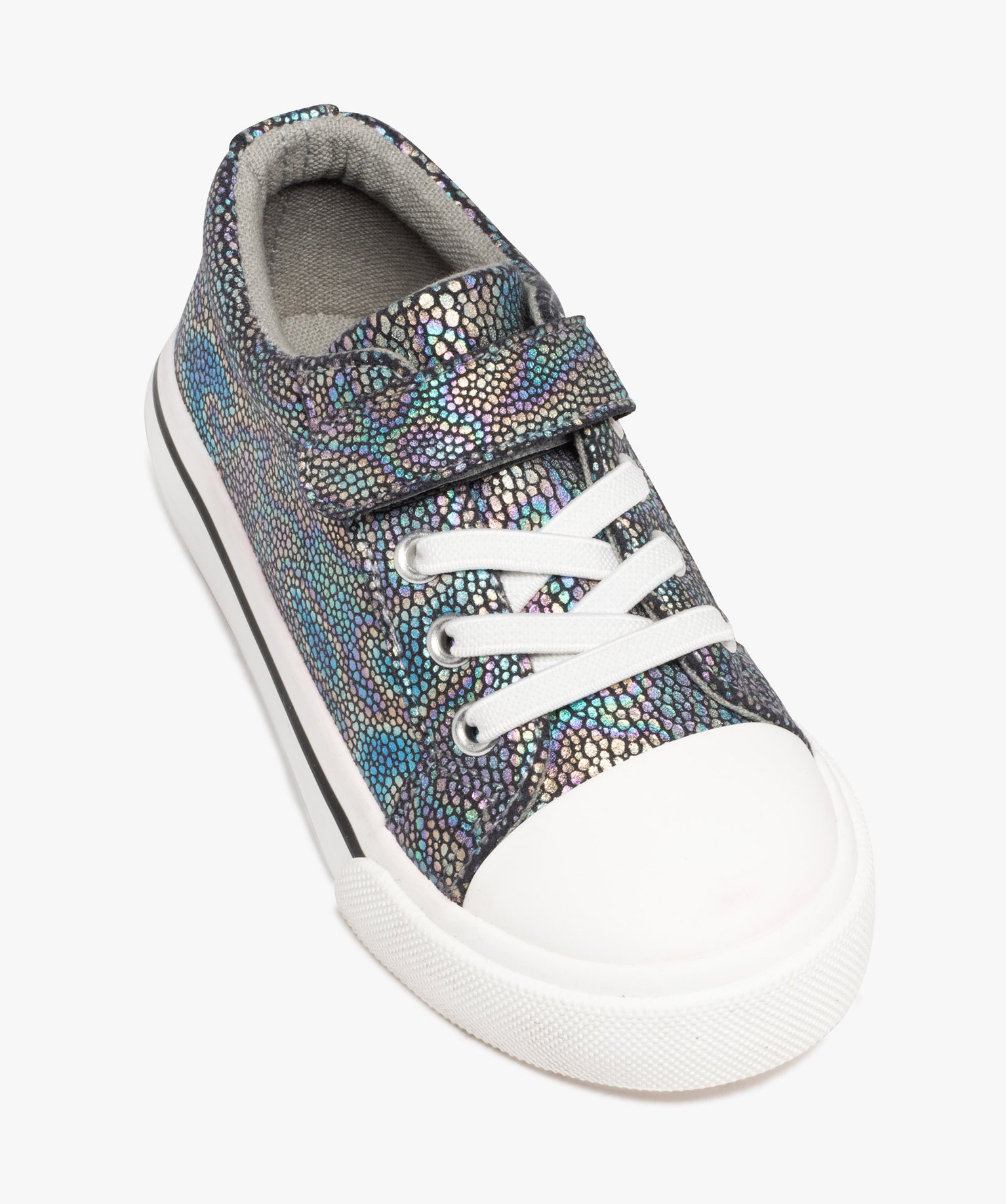 Baskets fille en toile irisée avec semelle à liseré coloré multicolore | GEMO