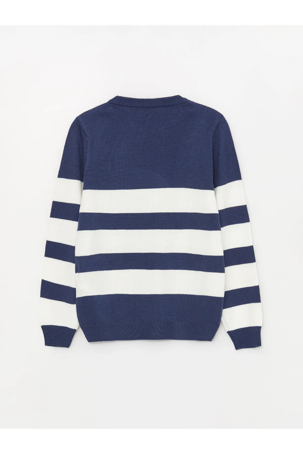 LC Waikiki  Gestreifter Langarm-Strickpullover für Jungen mit Rundhalsausschnitt